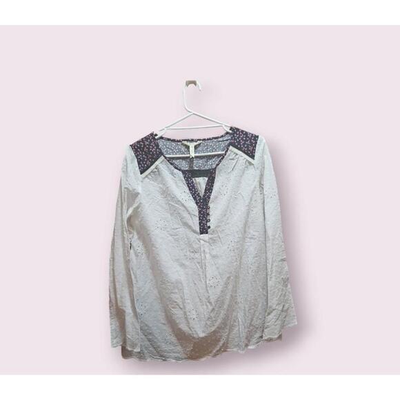 Matilda Jane Blouse Women's Size Small White Black Floral - Picture 3 of 11